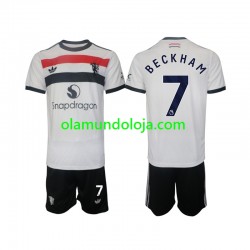 Camisola Manchester United Beckham 7 Criança Equipamento Terceiro 2024-2025 Manga Curta